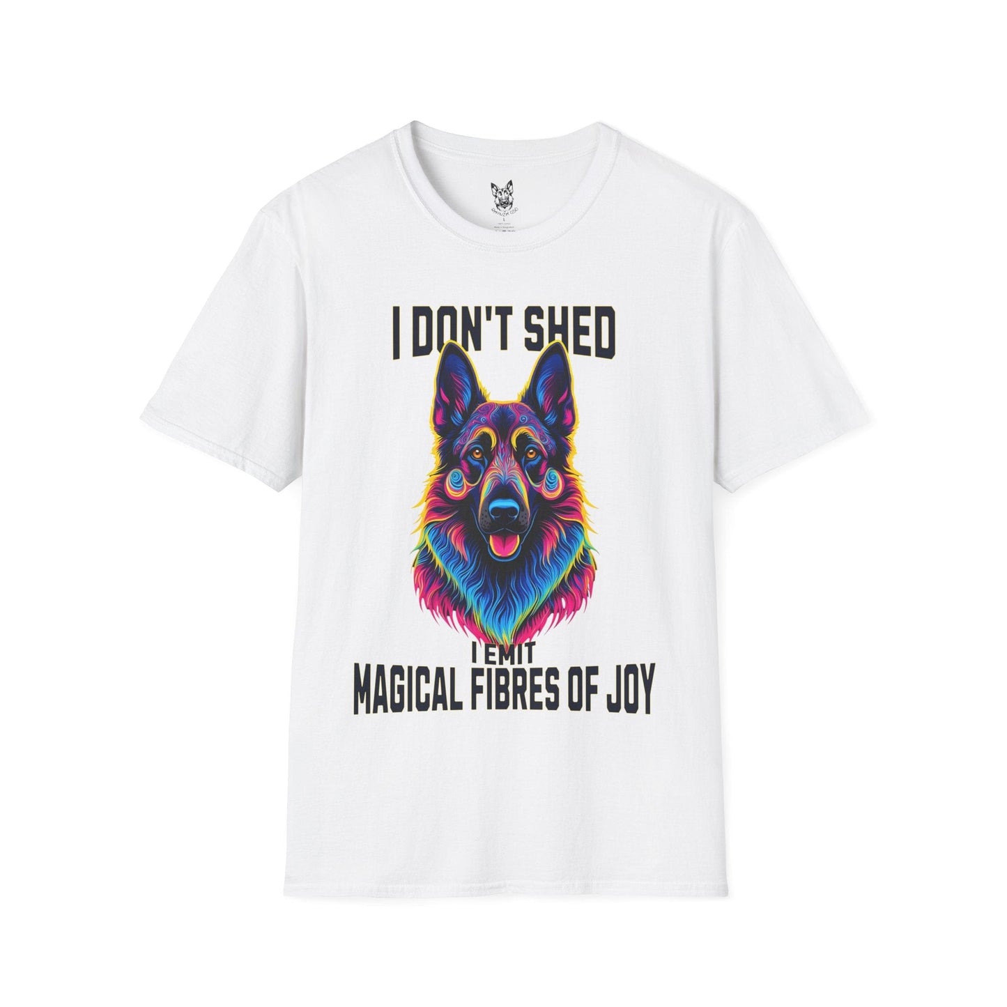 T-Shirt White / S Magical Fibres of Joy – Psychedelic German Shepherd T-Shirt (UK)