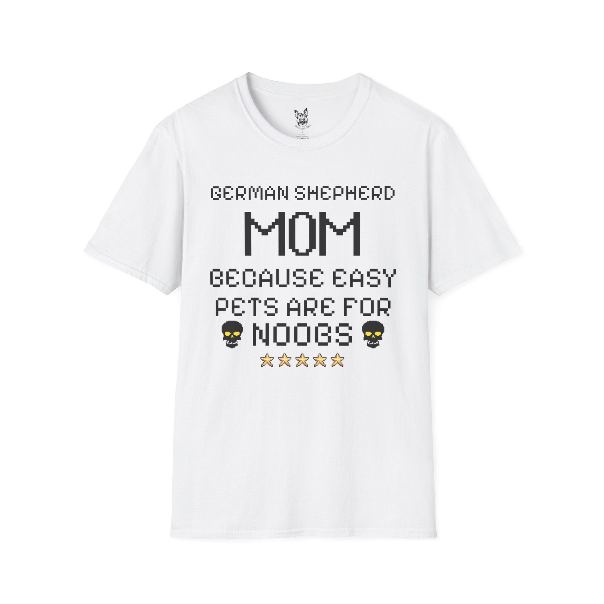 T-Shirt White / S No Easy Mode – Gaming Mom German Shepherd T-Shirt (UK)