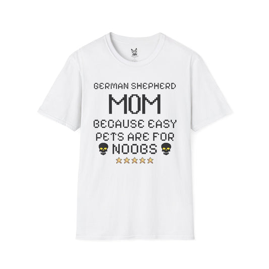 T-Shirt White / S No Easy Mode – Gaming Mom German Shepherd T-Shirt (UK)