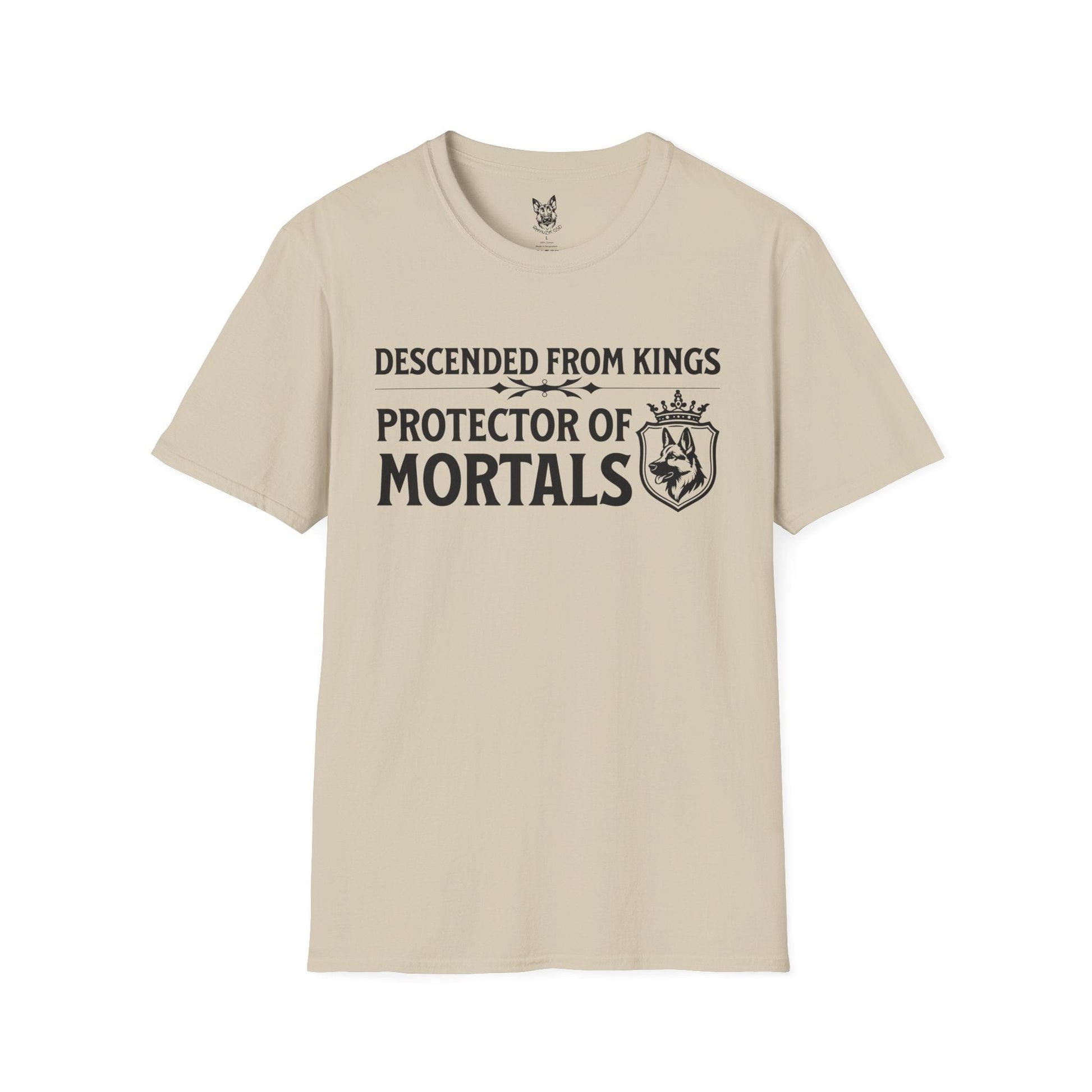 T-Shirt Sand / S Protector of Mortals – Regal German Shepherd T-Shirt (UK)