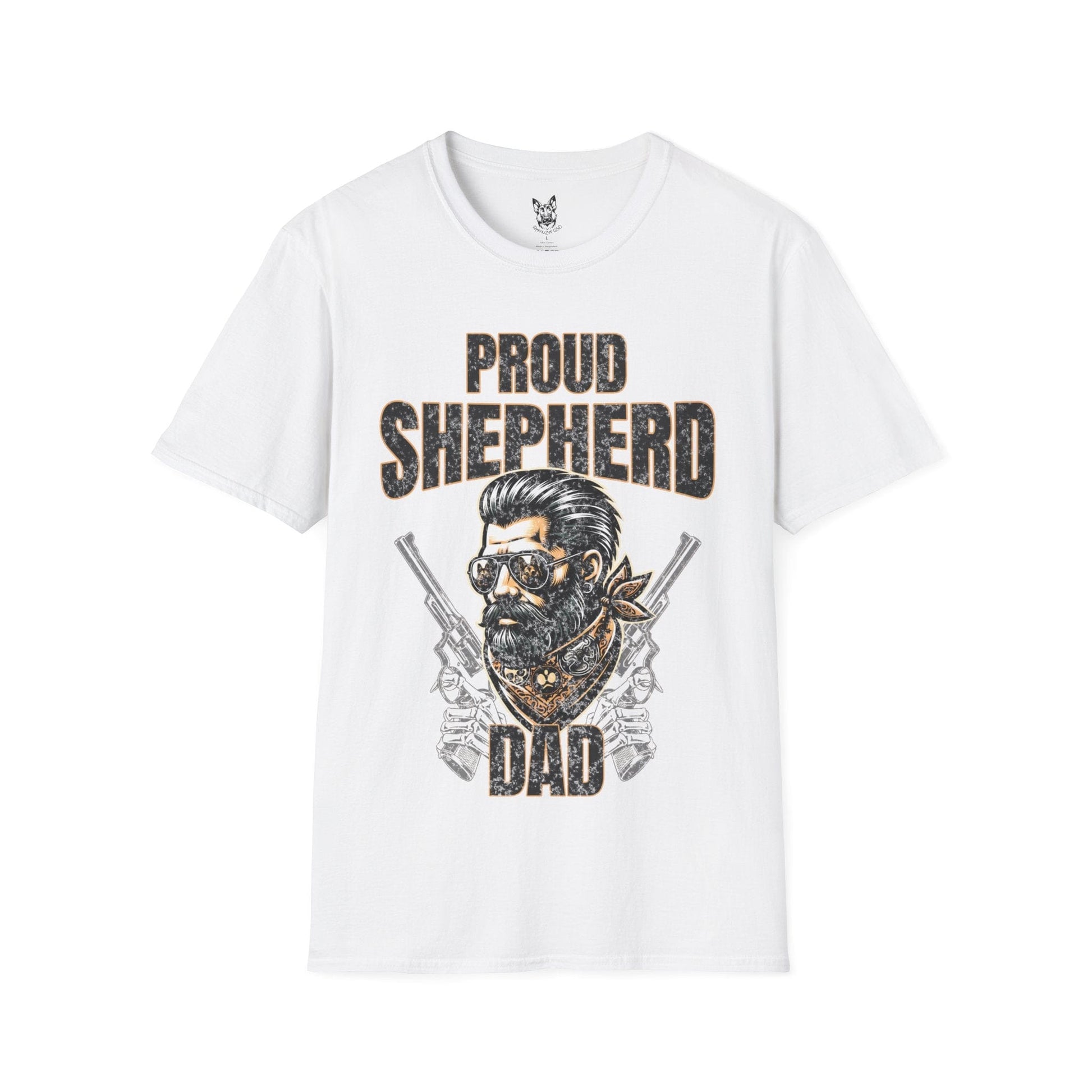 T-Shirt White / S Proud Shepherd Dad – Bold German Shepherd T-Shirt (UK)