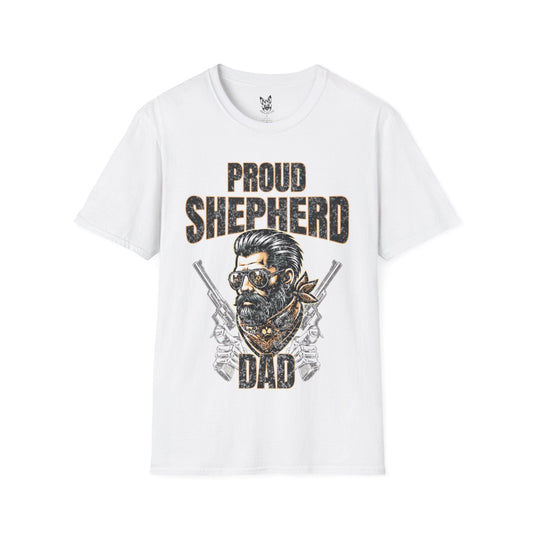 T-Shirt White / S Proud Shepherd Dad – Bold German Shepherd T-Shirt (UK)