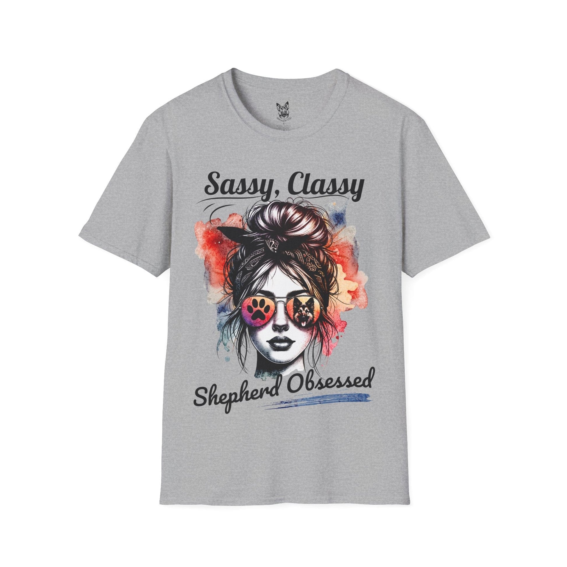 T-Shirt Sport Grey / S Sassy, Classy, Shepherd-Obsessed – Glam German Shepherd T-Shirt (UK)