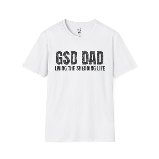 T-Shirt White / S Shedding Life, GSD Dad – Relatable German Shepherd T-Shirt (UK)