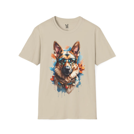 T-Shirt Sand / S Shepherd Chic – Aesthetic German Shepherd T-Shirt (UK)
