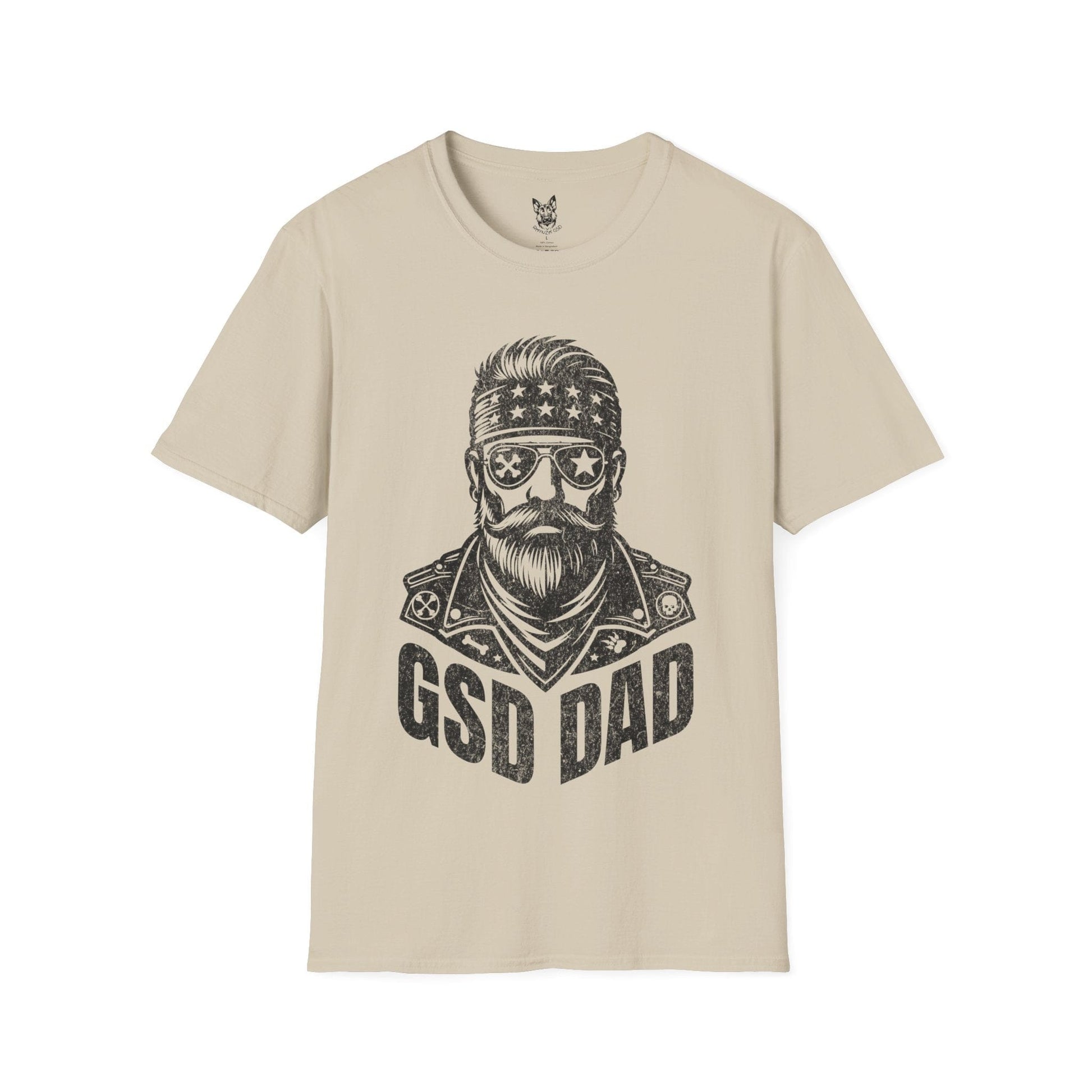 T-Shirt Sand / S Shepherd Dad Rockstar – Iconic German Shepherd T-Shirt (UK)
