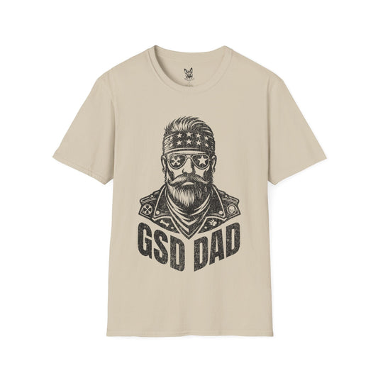 T-Shirt Sand / S Shepherd Dad Rockstar – Iconic German Shepherd T-Shirt (UK)
