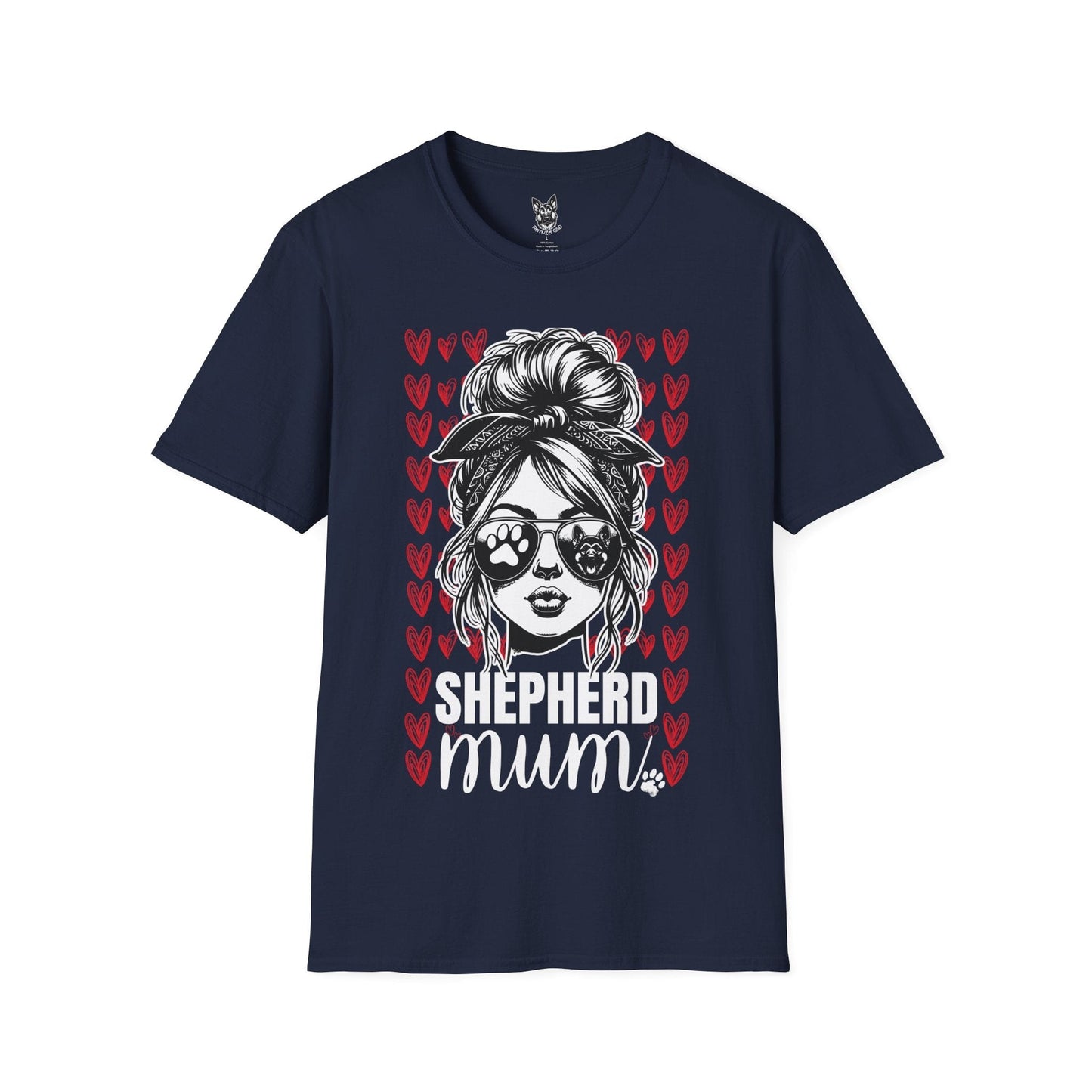 T-Shirt Navy / S Shepherd Mum Vibes – Cute German Shepherd T-Shirt (UK)