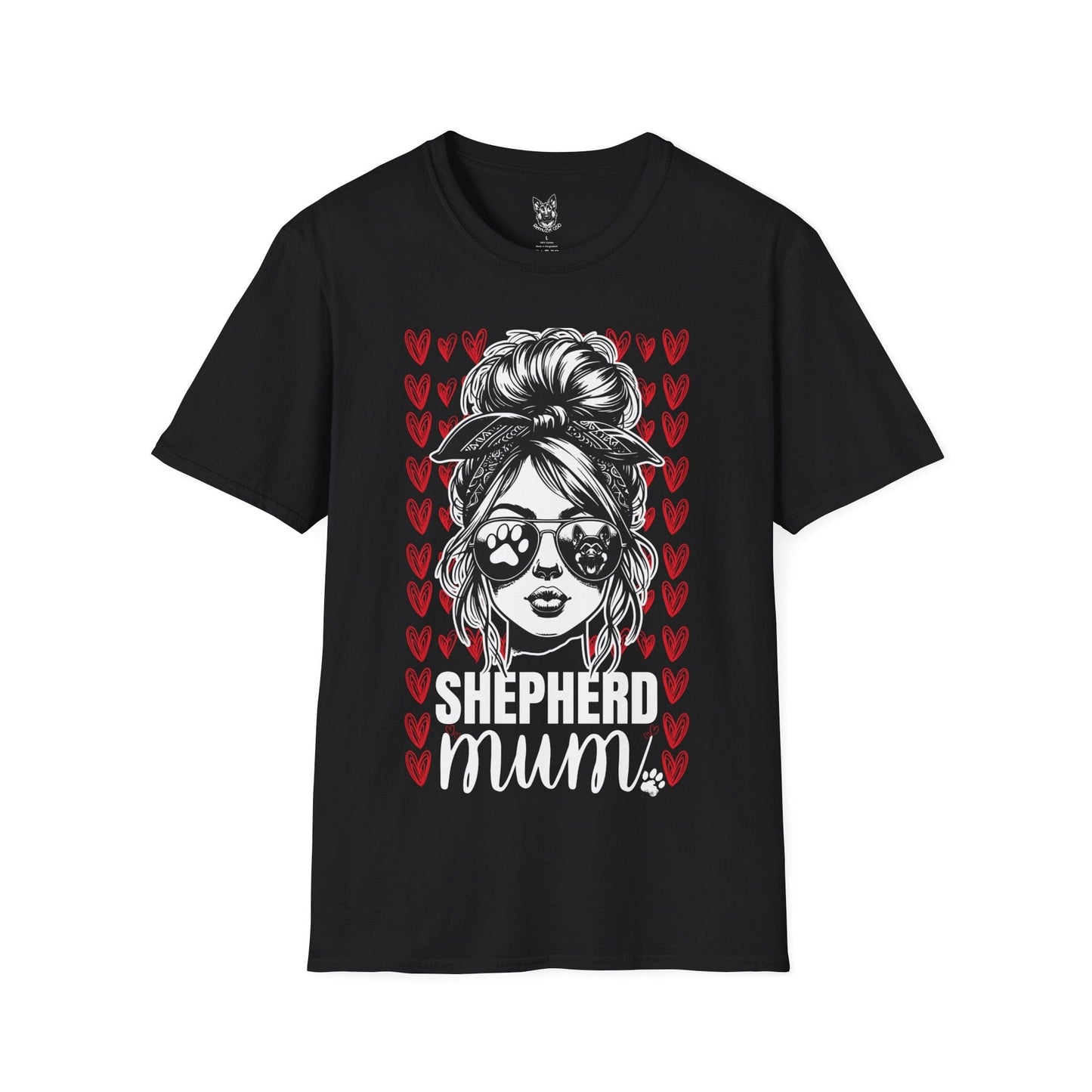 T-Shirt Black / S Shepherd Mum Vibes – Cute German Shepherd T-Shirt (UK)