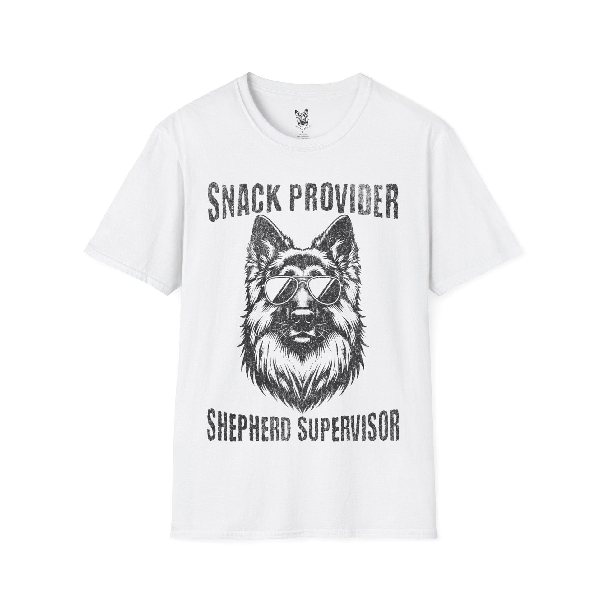 T-Shirt White / S Snack Provider & Supervisor – Funny German Shepherd T-Shirt (UK)