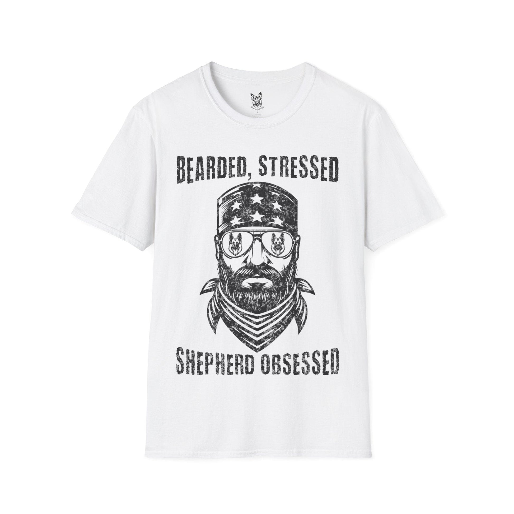 T-Shirt White / S Stressed & Shepherd-Obsessed – Relatable German Shepherd T-Shirt (UK)