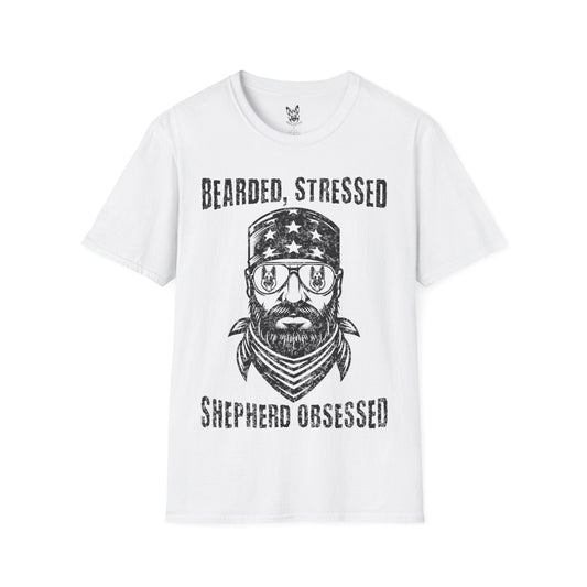 T-Shirt White / S Stressed & Shepherd-Obsessed – Relatable German Shepherd T-Shirt (UK)