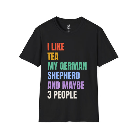 T-Shirt Black / S Tea & Shepherds – Funny German Shepherd T-Shirt (UK)