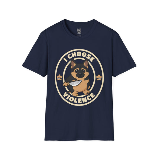 T-Shirt Navy / S Tiny Menace Energy – Funny German Shepherd T-Shirt (UK)