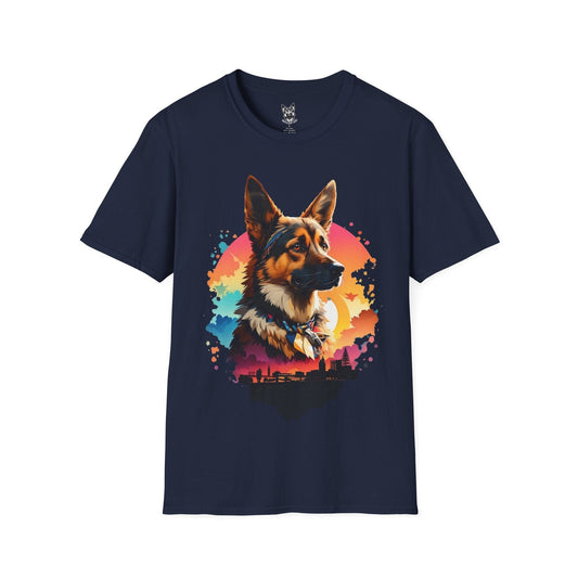 T-Shirt Navy / S Urban Glow – Aesthetic German Shepherd T-Shirt (UK)