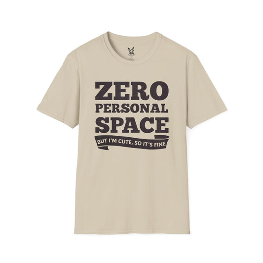 T-Shirt Sand / S Zero Personal Space – Funny German Shepherd T-Shirt (UK)